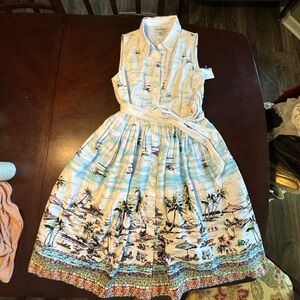 NORTHSTYLE Sail Boats Dress Size 8 NWOT